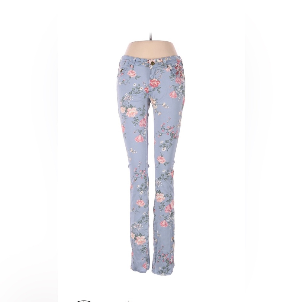 Floral Patterned Women's Straight Leg Jeans